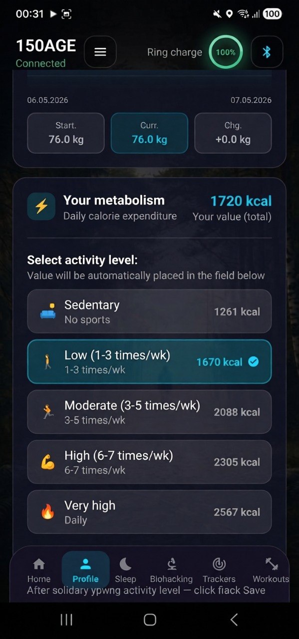 150AGE Profile & Body Metrics