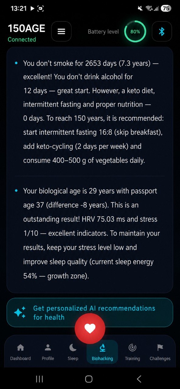 150AGE Metabolism & Calorie Tracking