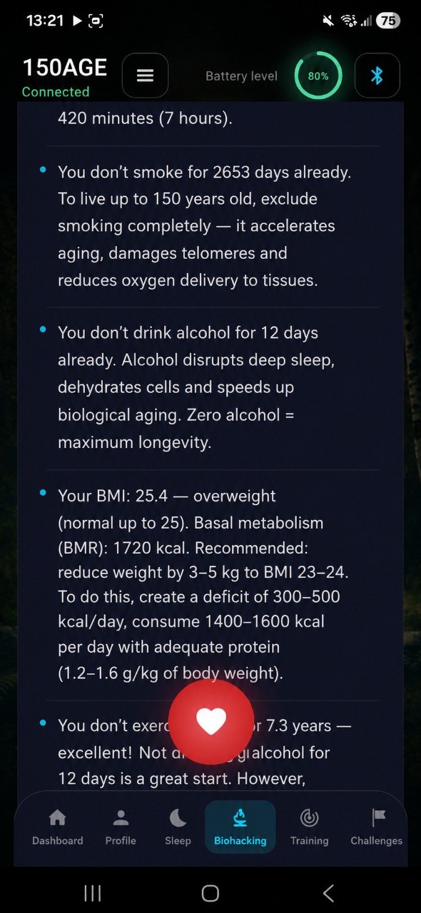 150AGE HRV & Health Score